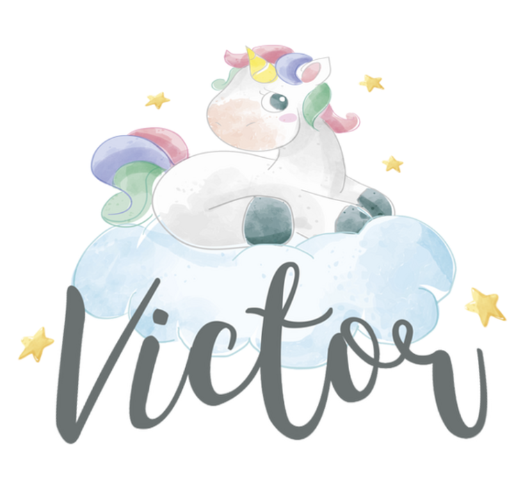Watercolour unicorn with clouds animal vinyl rug - TenStickers