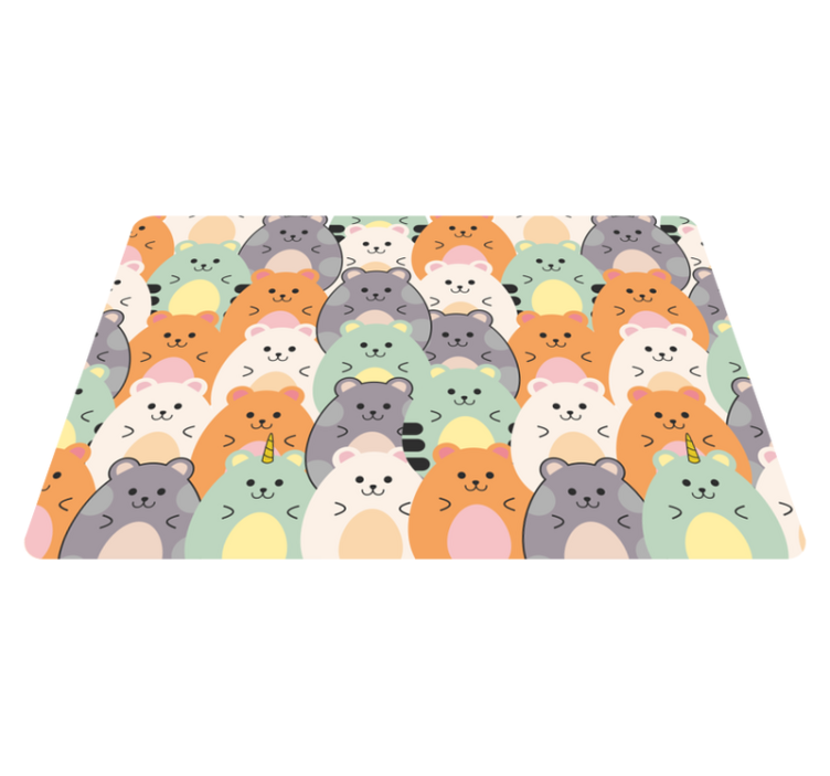 Animal vinyl rug multicolor hamsters eating - TenStickers