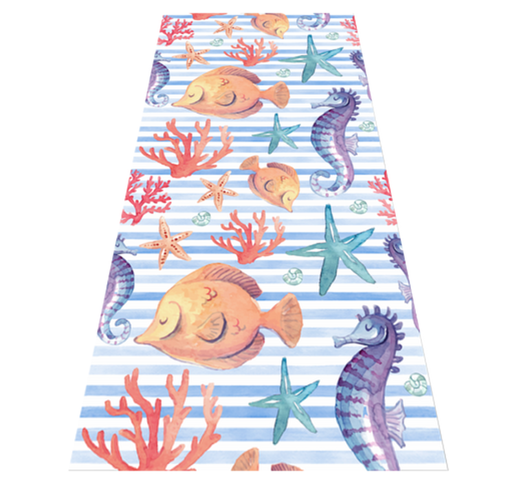Sea life tiles animal vinyl rug - TenStickers