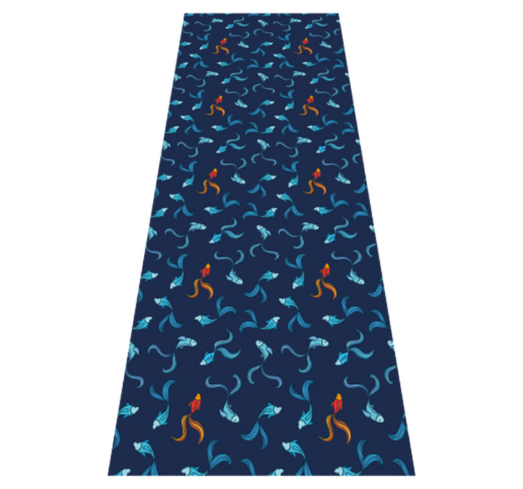 One in a thousand orange fish animal vinyl rug - TenStickers