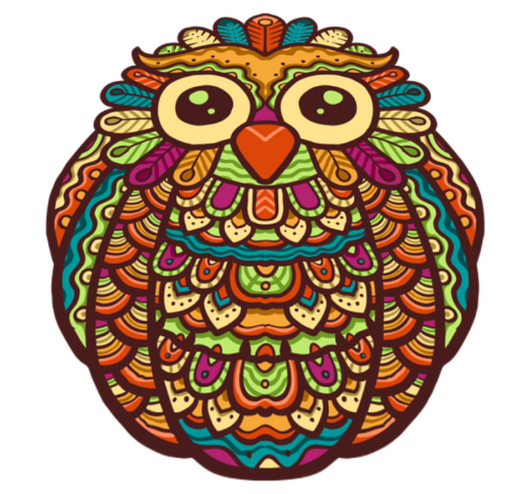 Vibrant owl artwork animal vinyl rug - TenStickers