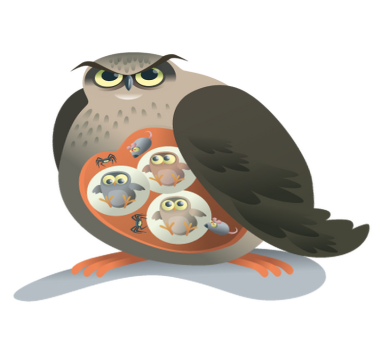 Animal vinyl rug mother owl design - TenStickers