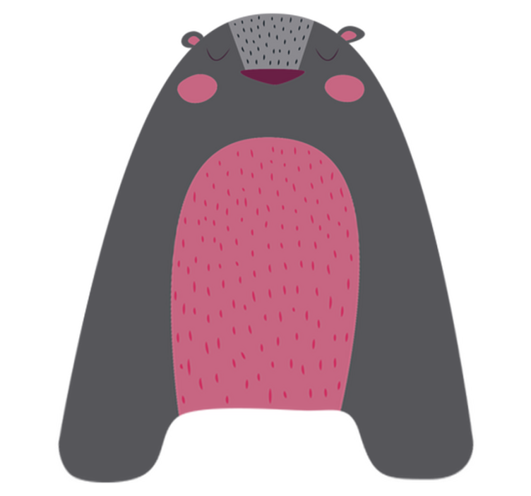 Animal vinyl rug gray bear kids' vinyl rug - TenStickers