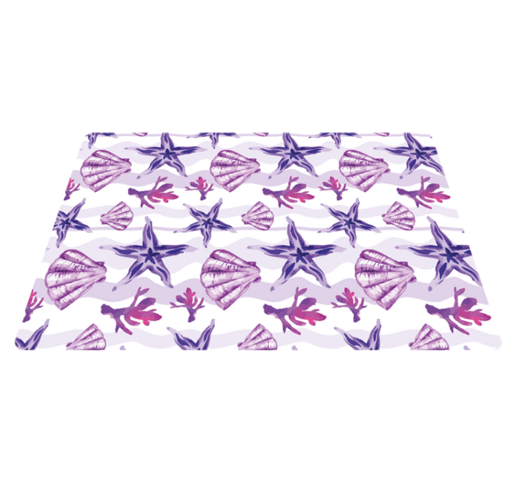 Animal vinyl rug with purple seashell and starfish - TenStickers