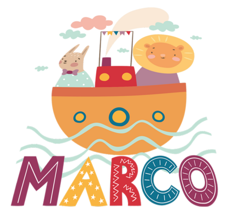 Animal vinyl rug featuring animals on a boat - TenStickers