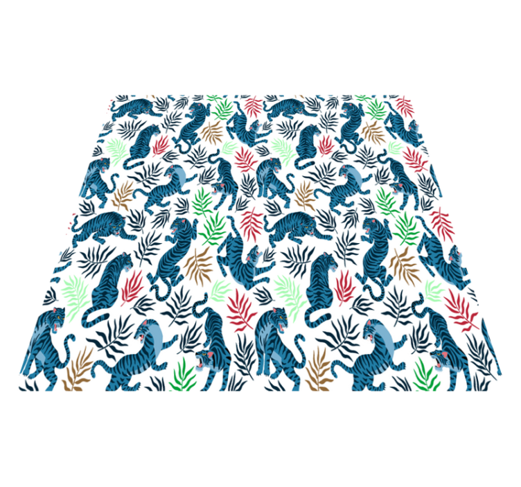 Animal vinyl rug with colorful and fierce leopards - TenStickers