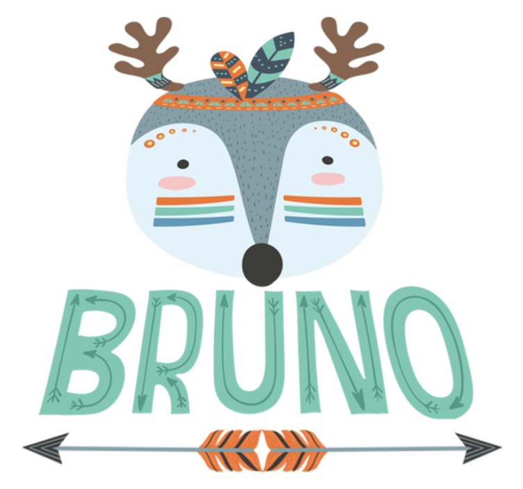 Animal vinyl rug nordic deer with name - TenStickers