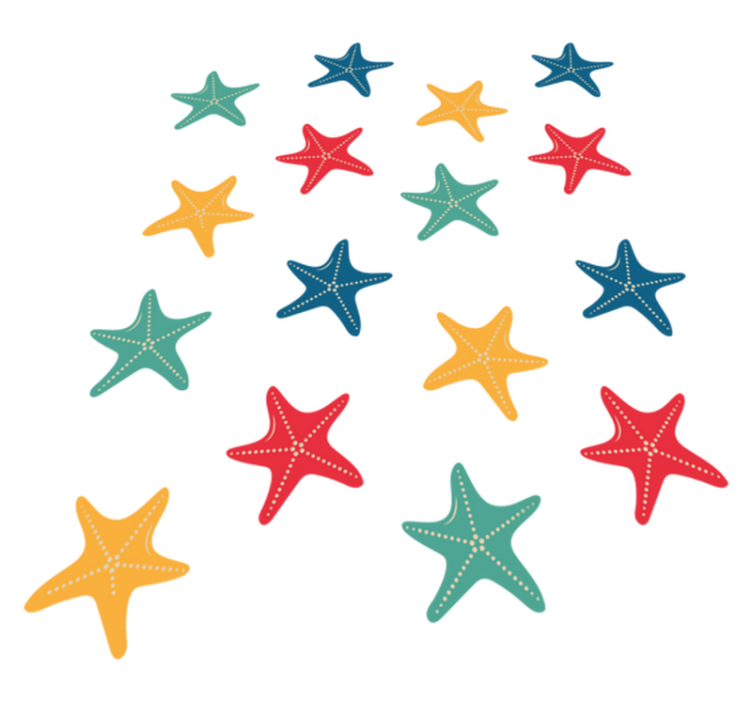 Colorful starfish animal vinyl rug - TenStickers
