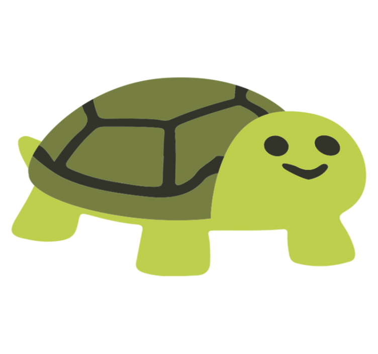Cute smiling turtle animal vinyl rug - TenStickers