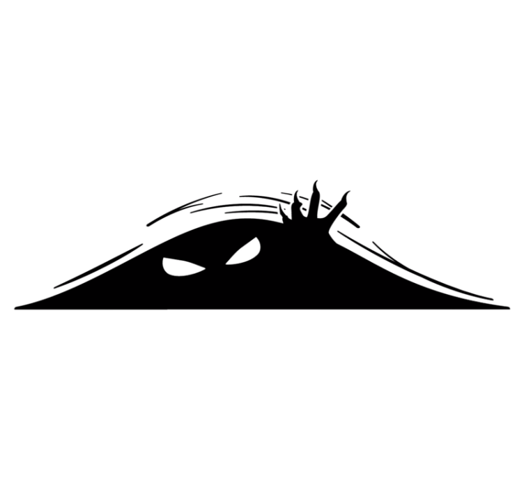 Halloween vinyl rug monster peeking - TenStickers