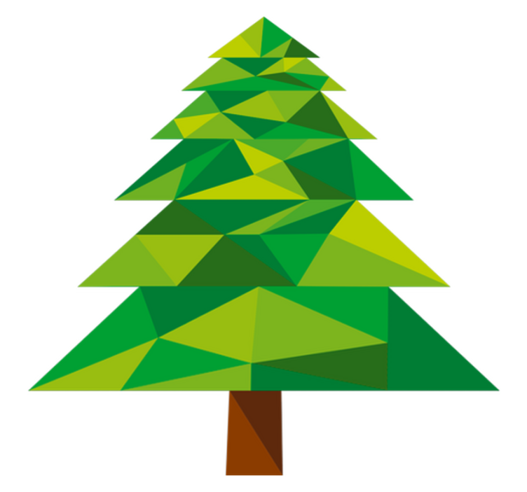 Christmas vinyl rug polygonal pine - TenStickers