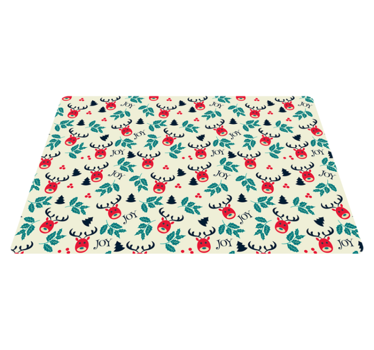 Christmas vinyl rug joy and reindeer laptop - TenStickers