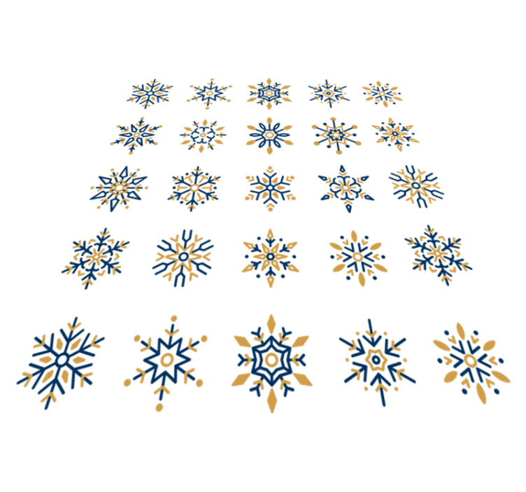25 unique snowflakes christmas vinyl rug - TenStickers