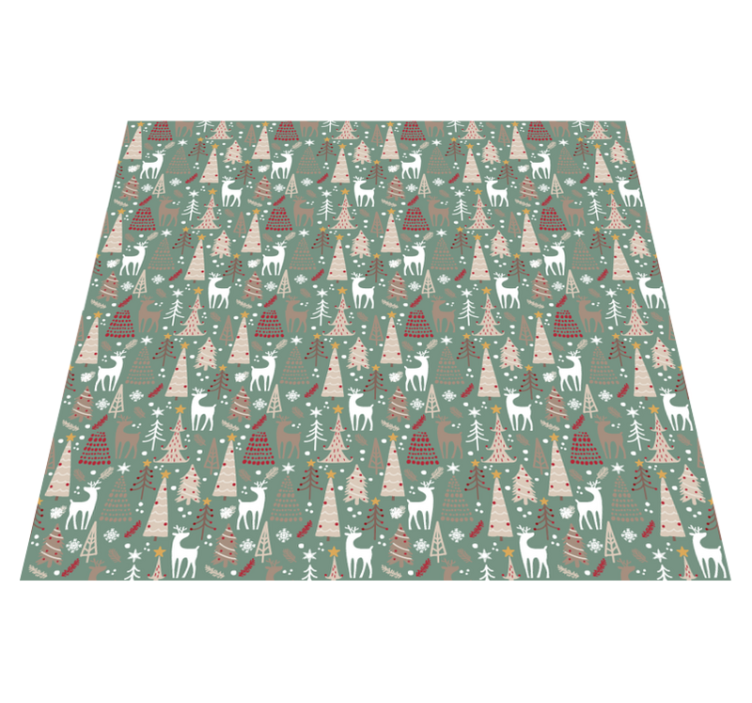 Christmas vinyl rug christmas forest design - TenStickers