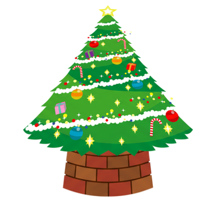 Christmas vinyl rug christmas tree design - TenStickers