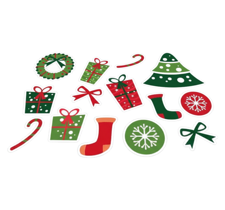 Christmas vinyl rug with classic holiday designs - TenStickers