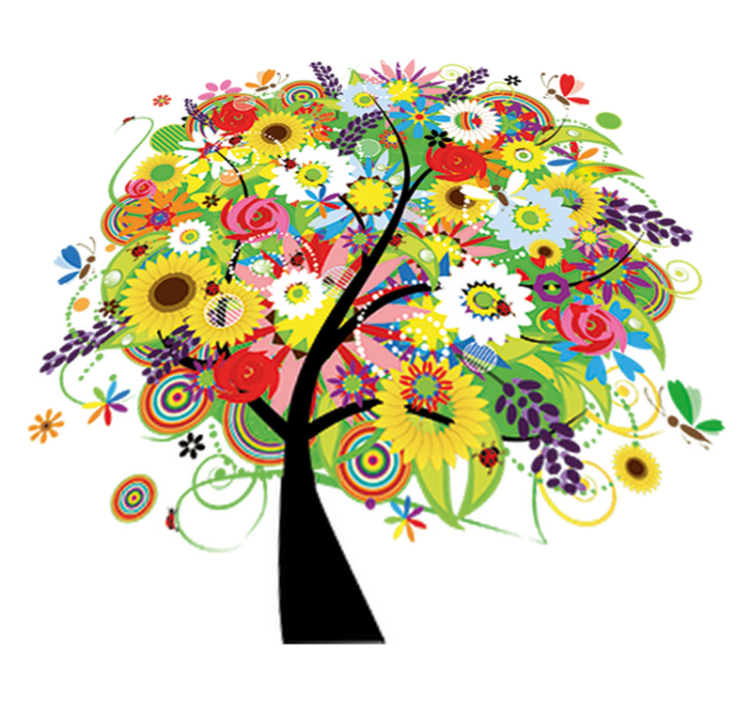 Floral vinyl rug summer tree - TenStickers
