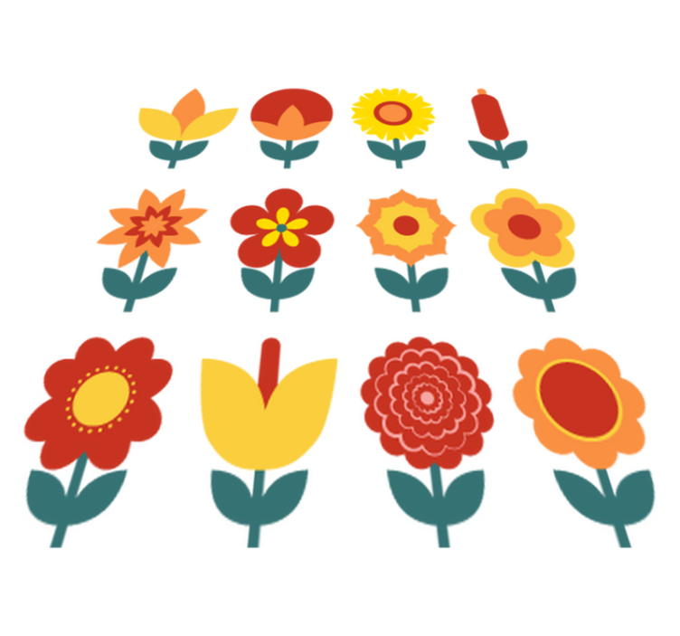 Floral vinyl rug summer flowers collection - TenStickers