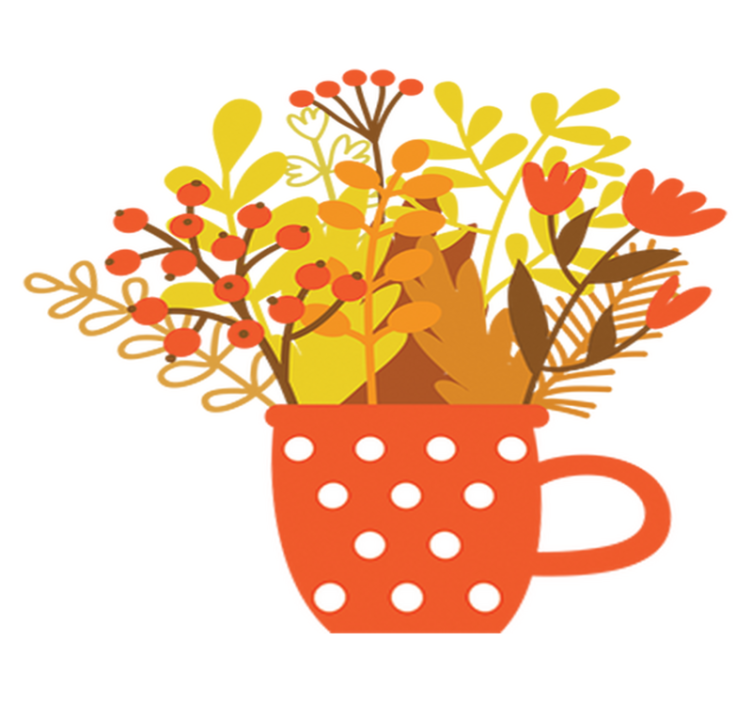 Floral vinyl rug autumn vase - TenStickers