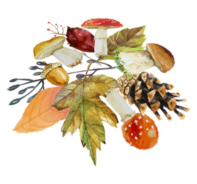 Floral vinyl rug with autumn touches - TenStickers