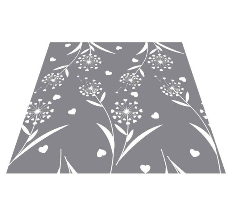 Floral vinyl rug white dandelions - TenStickers
