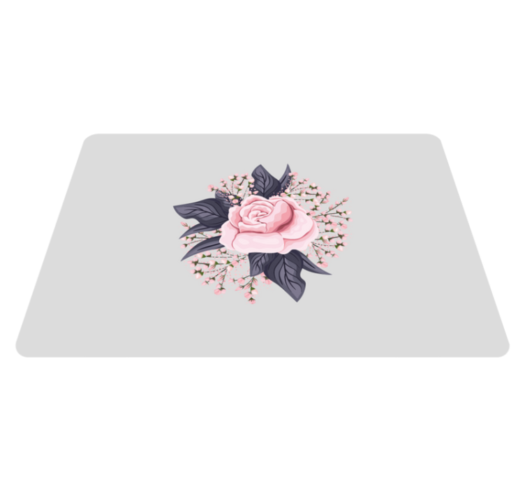Floral vinyl rug with stunning pink design - TenStickers