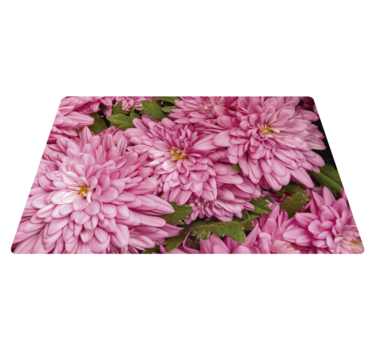 Pink floral spring floral vinyl rug - TenStickers