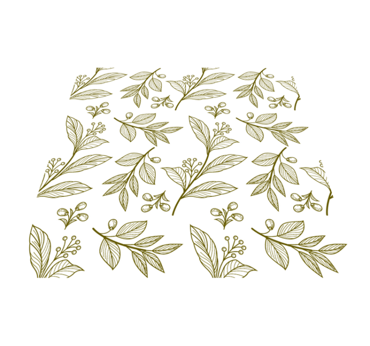 Floral vinyl rug with botanical leaf pattern - TenStickers