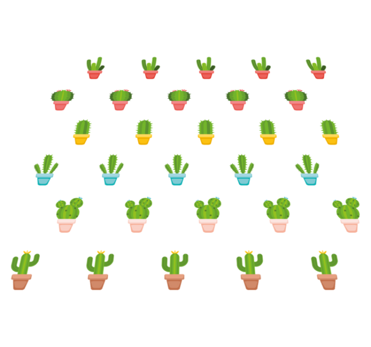 Floral vinyl rug with cactus pattern design - TenStickers