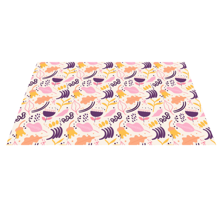 Floral vinyl rug lively floral inspiration - TenStickers