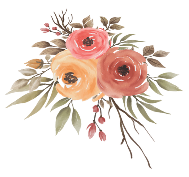 Floral vinyl rug delightful blossom arrangement - TenStickers