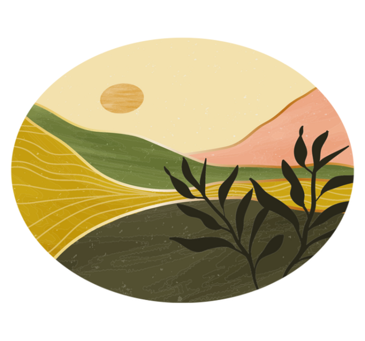 Floral vinyl rug in tranquil landscape design - TenStickers