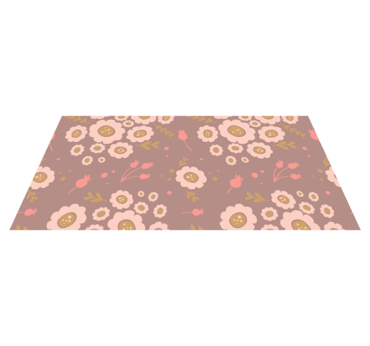 Floral vinyl rug in pastel colored pattern - TenStickers