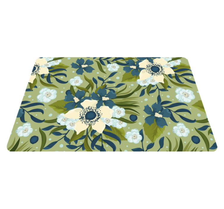 Floral vinyl rug with vibrant summer design - TenStickers