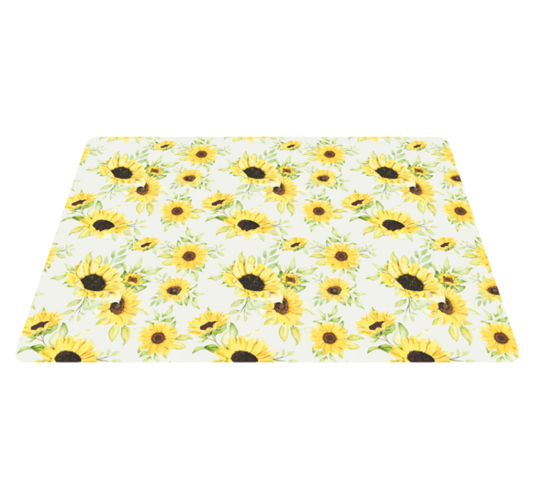 Floral vinyl rug with beautiful sunflower pattern - TenStickers