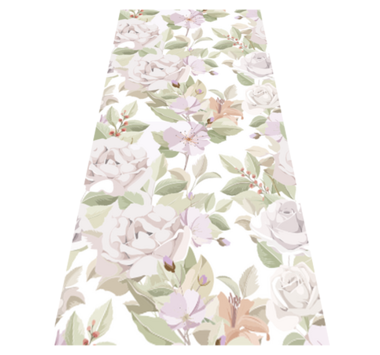Floral vinyl rug with elegant floral seamless pattern - TenStickers