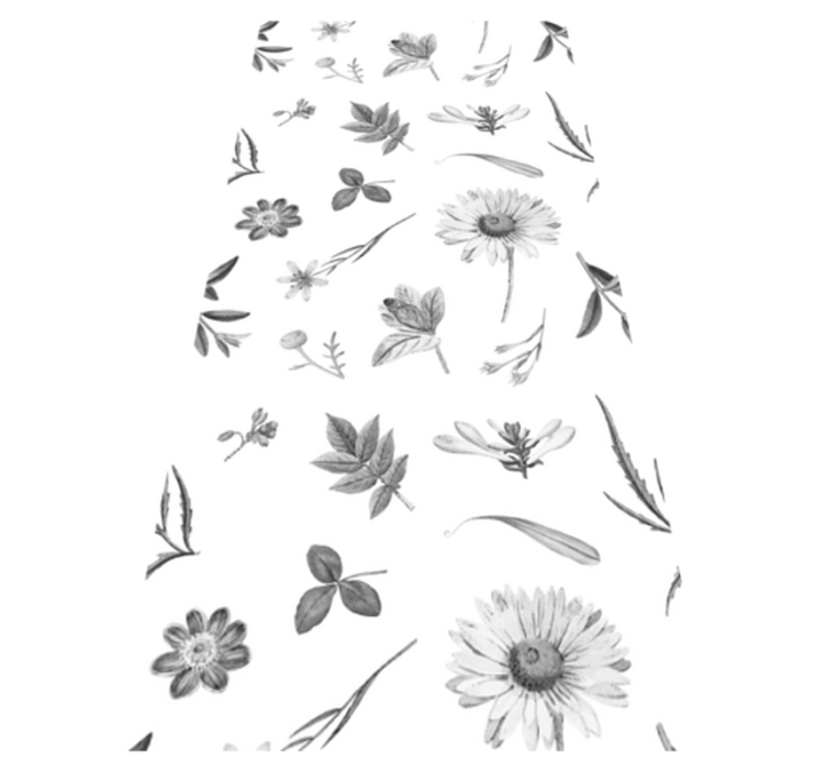 Floral vinyl rug with gray spring flowers - TenStickers