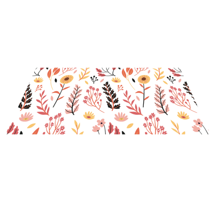 Floral vinyl rug with vibrant blooms on white - TenStickers