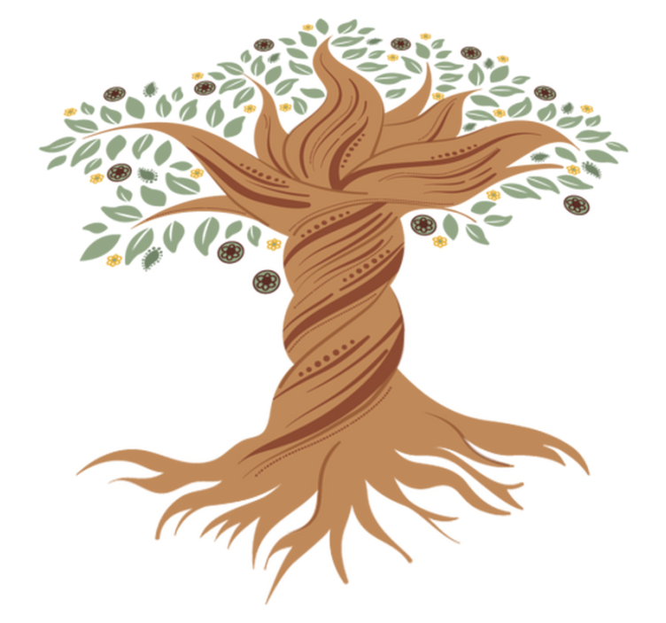 Floral vinyl rug tree of life entwined - TenStickers