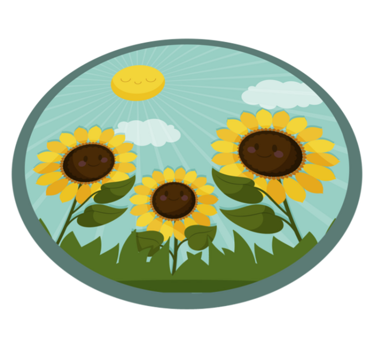 Floral vinyl rug flowers in the sun - TenStickers