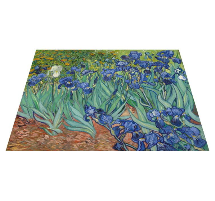 Floral vinyl rug with van gogh blooms - TenStickers