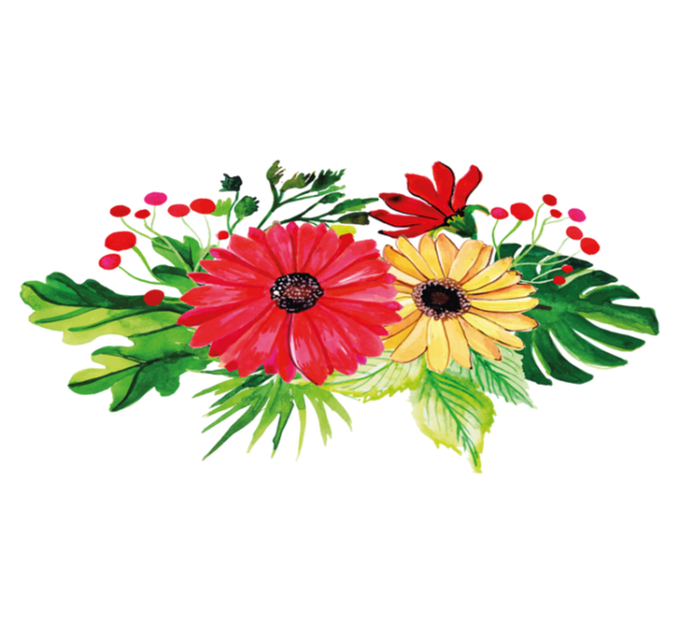 Floral vinyl rug with elegant horizontal design - TenStickers