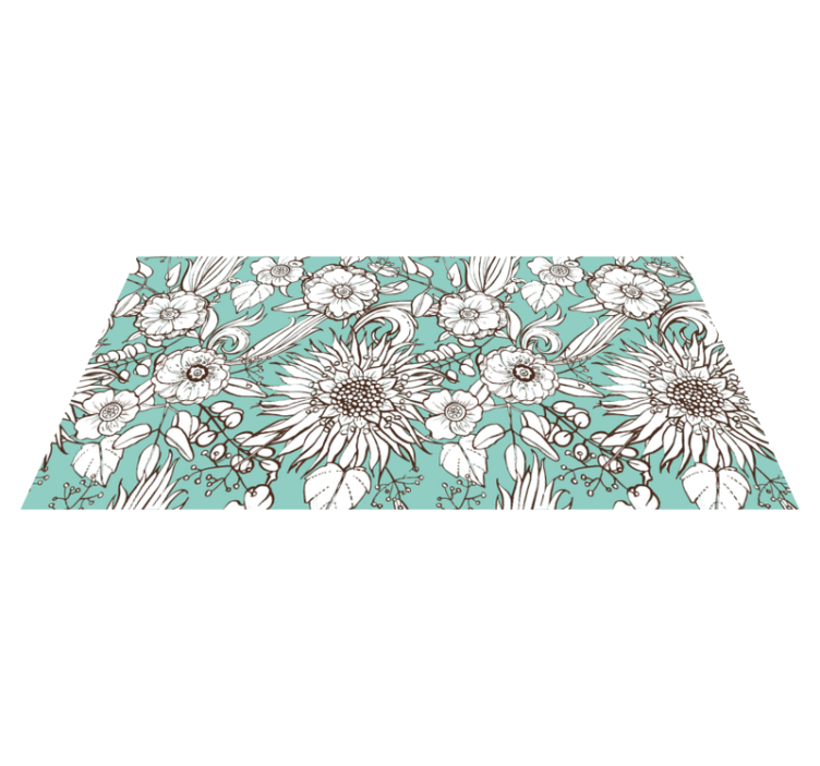 Floral vinyl rug sunflower design - TenStickers