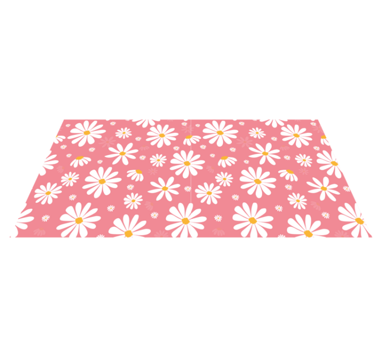 Floral vinyl rug vintage daisy flowers design - TenStickers