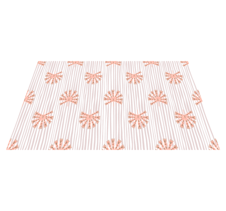 Floral vinyl rug with geometric pastel pink flowers - TenStickers