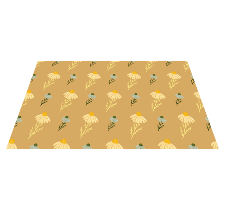 Floral vinyl rug with natural chamomile pattern - TenStickers