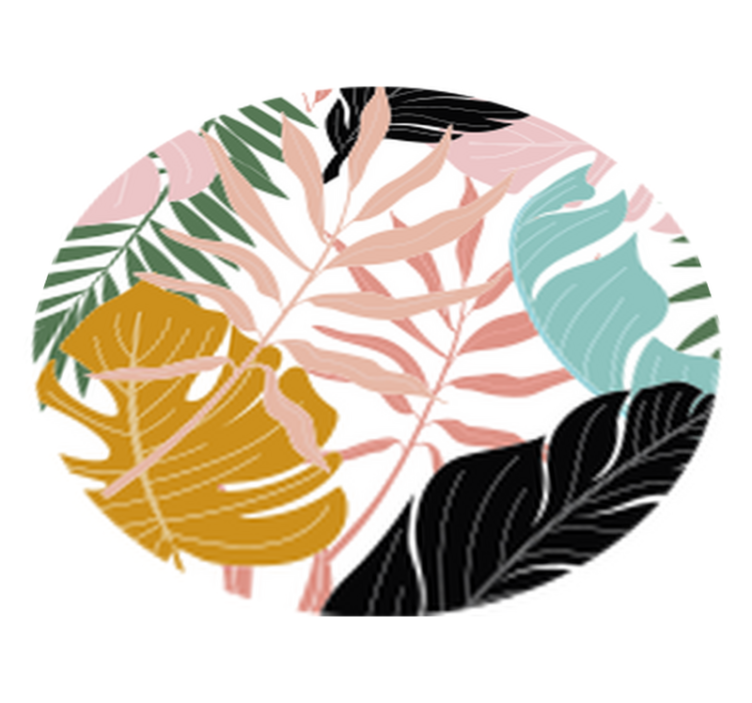 Floral vinyl rug in vibrant abstract blooms - TenStickers