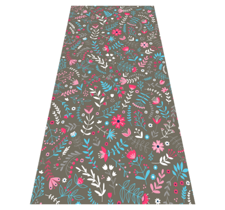 Floral vinyl rug in vibrant ditsy floral design - TenStickers
