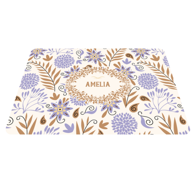 Floral vinyl rug with hand-painted vintage flowers - TenStickers