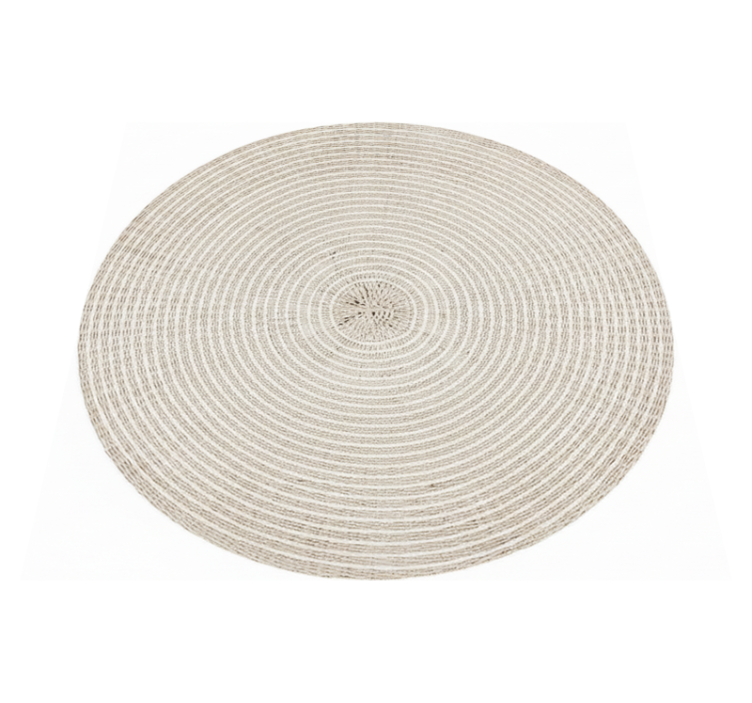 Minimal vinyl rug circular cream woven spiral - TenStickers